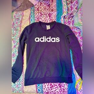 adidas Black and White Logo Pullover Sweatshirt